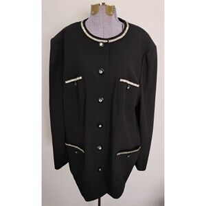 Louis Feraud Vintage Wool Blend Blazer Jacket Ladies Sz 16 Formal Business